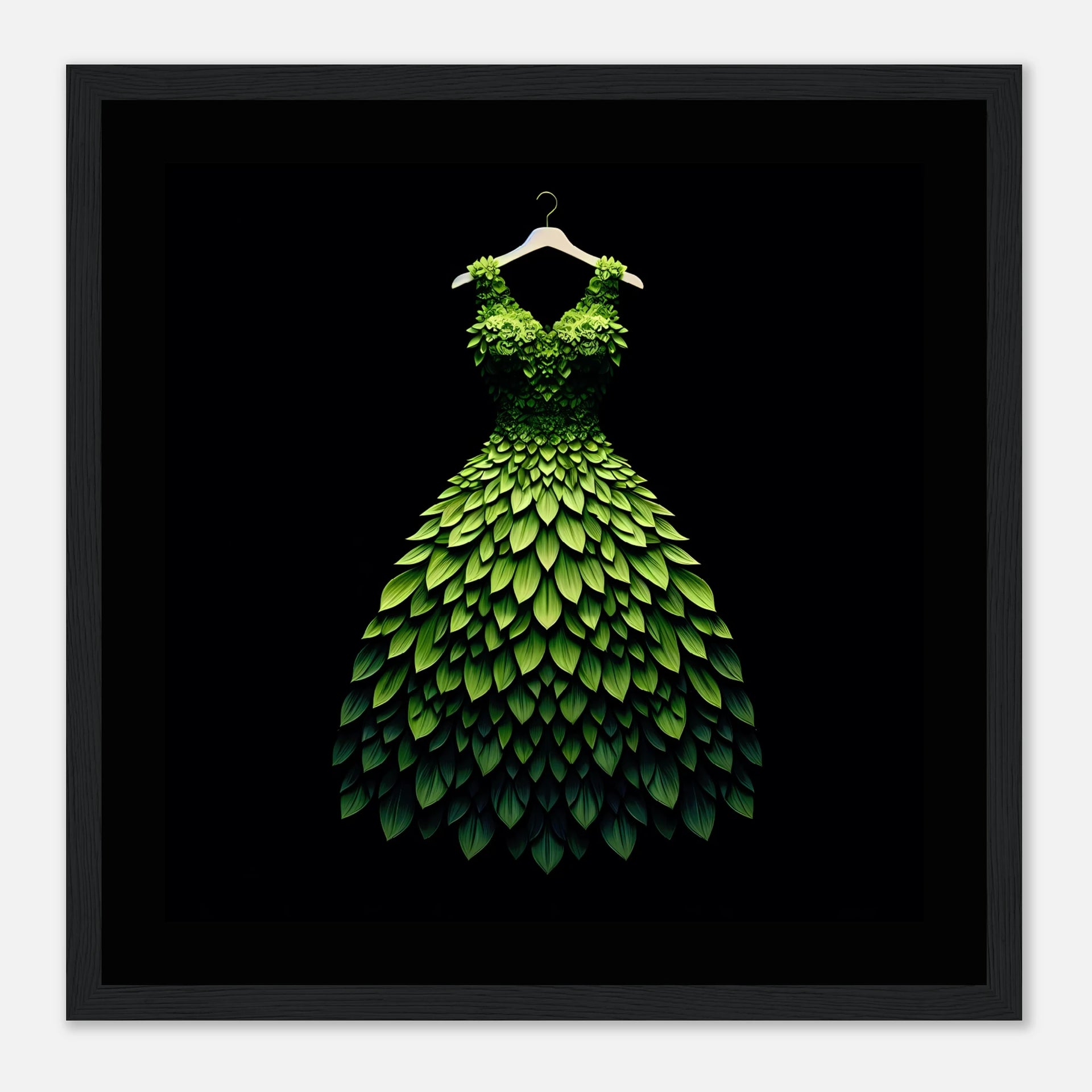 Green Dress WOOD Framed Art – Davis & Bradshaw